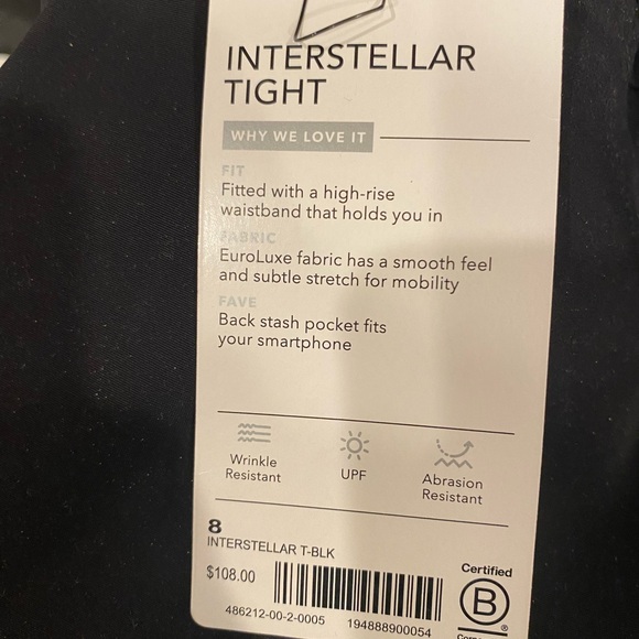Woman’s Athleta interstellar tight black pants - Picture 3 of 3